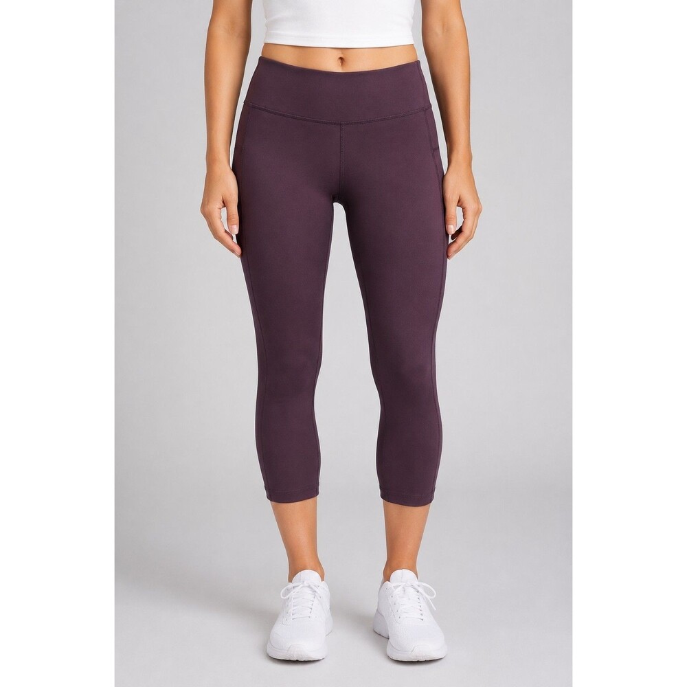 Girls Purple Cropped Athletic Leggings Yoga Pants